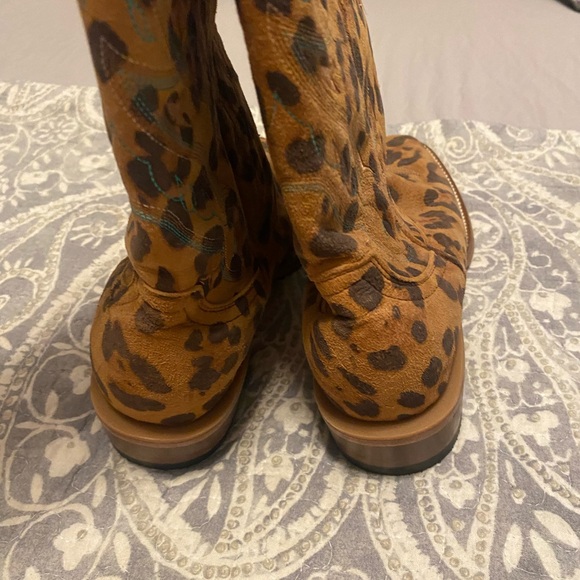 Cavendars Exotic Square Toe animal leopard print Cowboy Boots size 6.5 - Picture 7 of 7